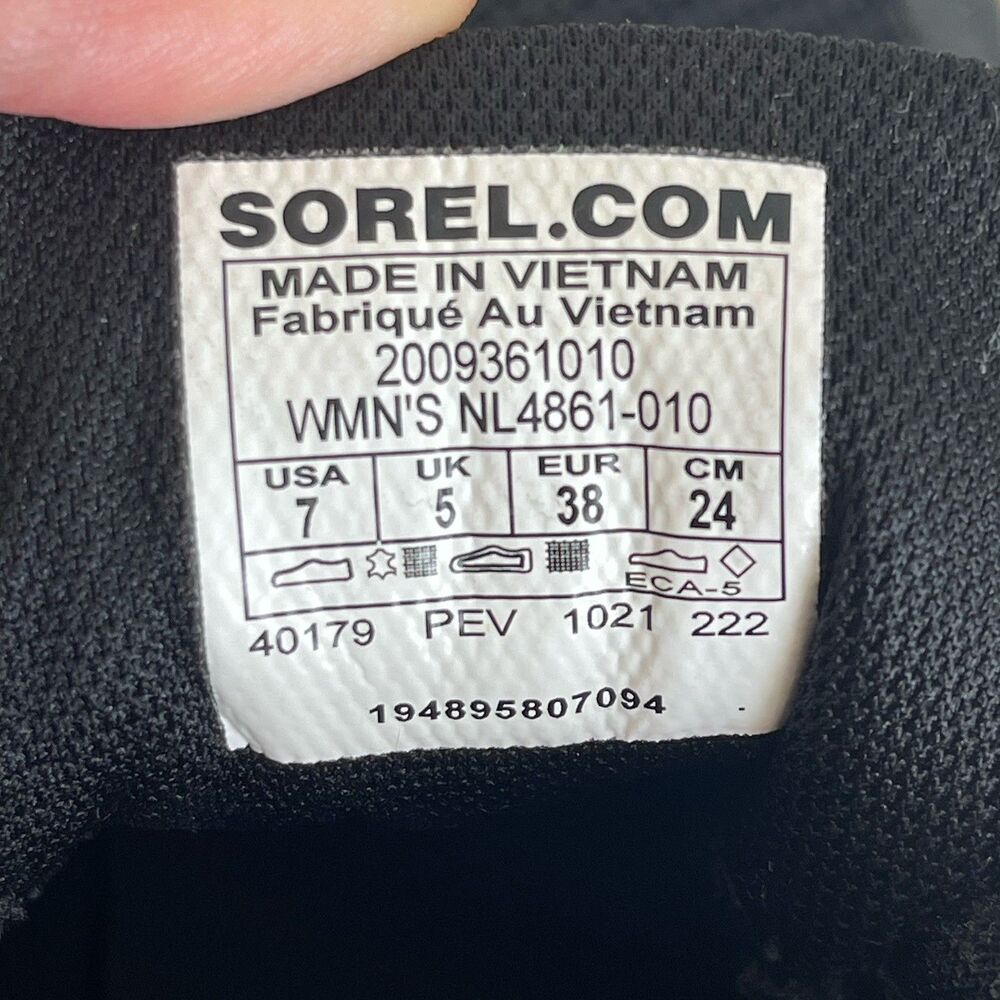 Sorel Women's 7 Out N About III Mid-Top Boots Sneakers Waterproof Black - Picture 12 of 13